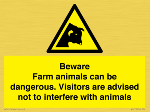 Beware Farm animals can be dangerous. Visitors are advised not to interfere with animals